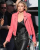 Gigi Hadid Biker Pink Leather Jacket