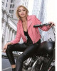 Gigi Hadid Biker Pink Leather Jacket