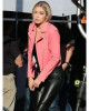 Gigi Hadid Biker Pink Leather Jacket
