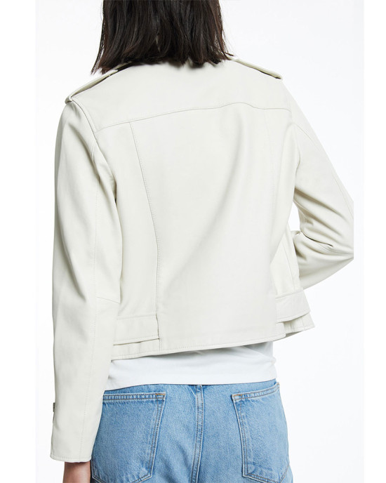 Gina Kirschenheiter The Real Housewives of Orange County Off White Leather Jacket Gina Kirschenheiter The Real Housewives of Orange County Off White Leather Jacket
