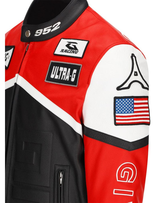 Givenchy Racing Red and Black Leather Jacket Givenchy Racing Red and Black Leather Jacket