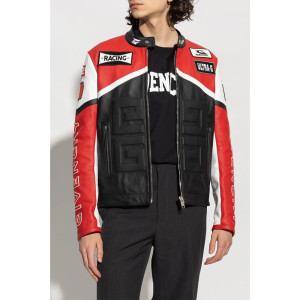 Givenchy Racing Red and Black Leather Jacket