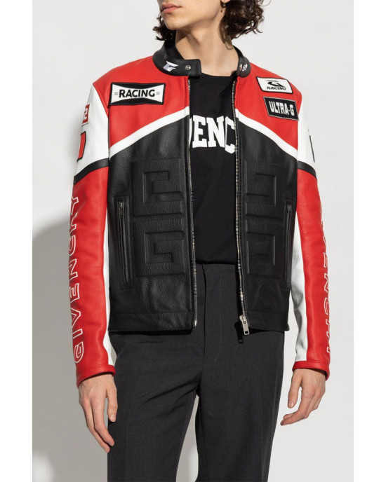 Givenchy Racing Red and Black Leather Jacket Givenchy Racing Red and Black Leather Jacket