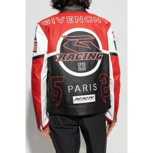 Givenchy Racing Red and Black Leather Jacket