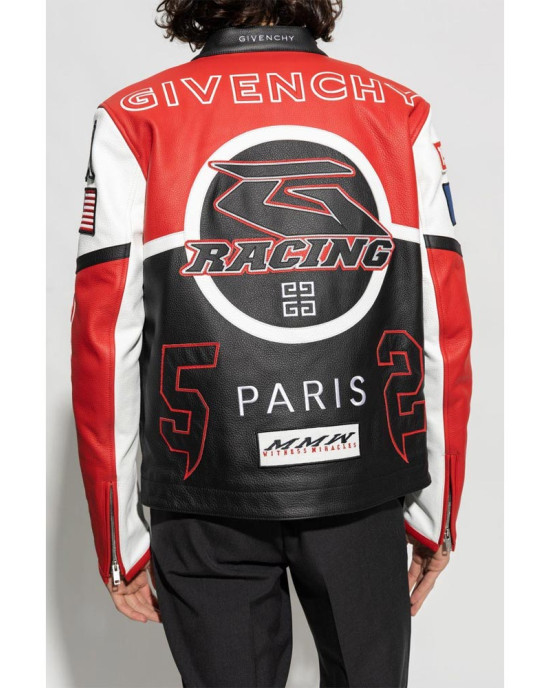 Givenchy Racing Red and Black Leather Jacket Givenchy Racing Red and Black Leather Jacket
