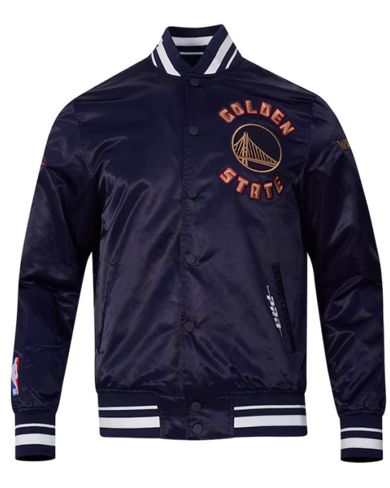 Golden State Warriors 2024/25 City Edition Chenille Navy Satin Jacket