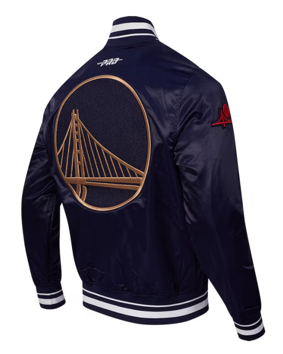 Golden State Warriors 2024/25 City Edition Chenille Navy Satin Jacket