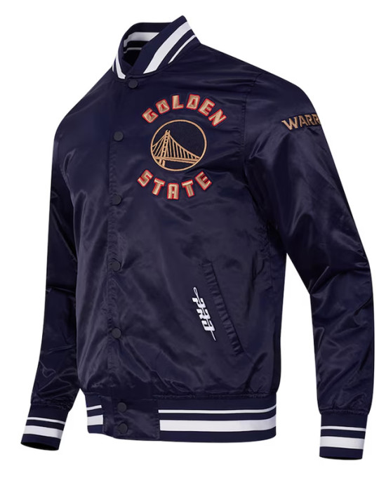 Golden State Warriors 2024/25 City Edition Chenille Navy Satin Jacket
