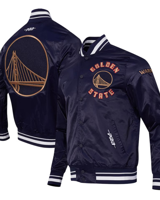 Golden State Warriors 2024/25 City Edition Chenille Navy Satin Jacket