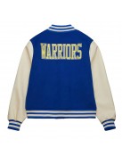 Golden State Warriors Classics Royal and Off White Varsity Jacket