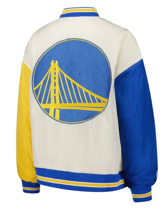 Golden State Warriors Color Block Bomber Full-Snap Jacket