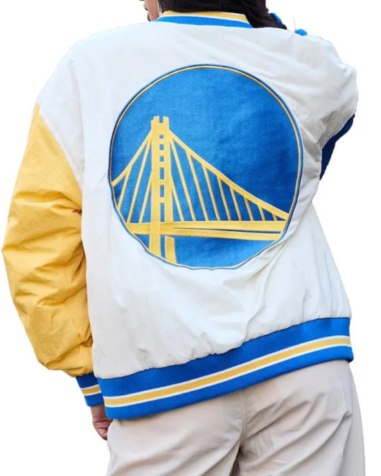 Golden State Warriors Color Block Bomber Full-Snap Jacket