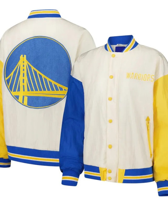 Golden State Warriors Color Block Bomber Full-Snap Jacket