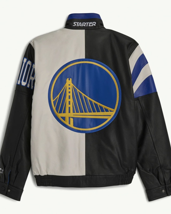 Golden State Warriors Retro Full Zip Leather Jacket