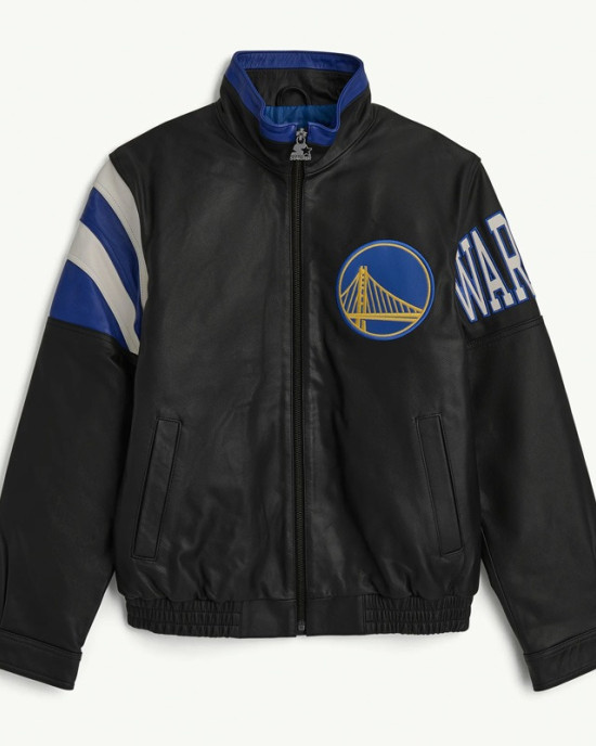 Golden State Warriors Retro Full Zip Leather Jacket