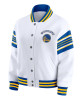 Golden State Warriors Snap Front White Fleece Jacket