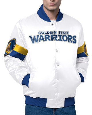 Golden State Warriors Triple Option Varsity Satin Jacket
