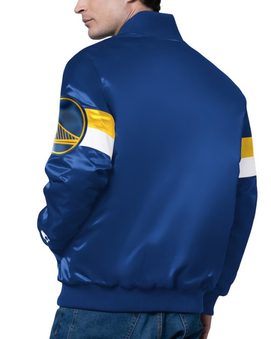 Golden State Warriors Triple Option Varsity Satin Jacket
