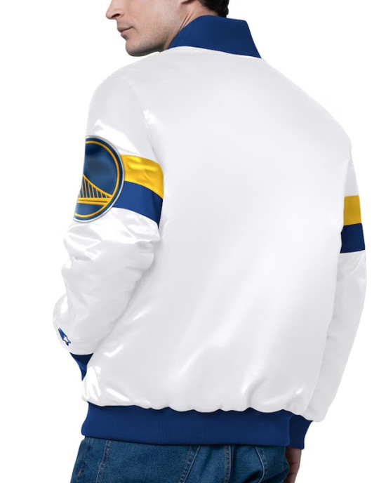 Golden State Warriors Triple Option Varsity Satin Jacket