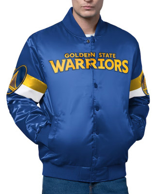 Golden State Warriors Triple Option Varsity Satin Jacket