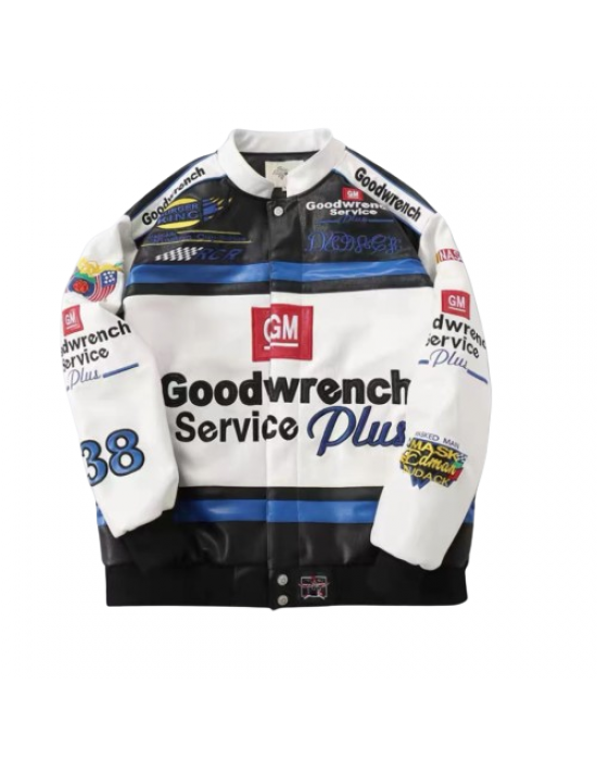 Goodwrench White/Black Leather Jacket