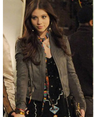 Gossip Girl Michelle Trachtenberg Gray Leather Jacket