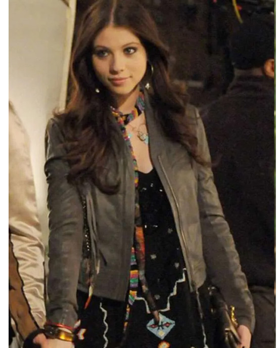Gossip Girl Michelle Trachtenberg Gray Leather Jacket Gossip Girl Michelle Trachtenberg Gray Leather Jacket