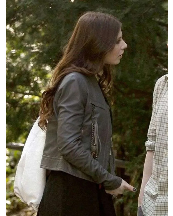 Gossip Girl Michelle Trachtenberg Gray Leather Jacket Gossip Girl Michelle Trachtenberg Gray Leather Jacket