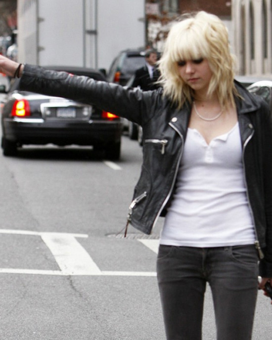 Gossip Girl Taylor Momsen Zipper Pockets Leather Jacket Gossip Girl Taylor Momsen Zipper Pockets Leather Jacket