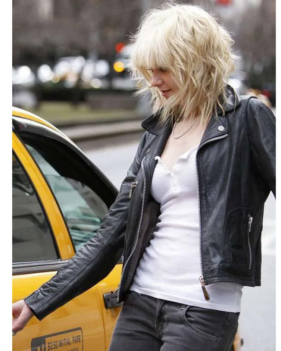 Gossip Girl Taylor Momsen Zipper Pockets Leather Jacket Gossip Girl Taylor Momsen Zipper Pockets Leather Jacket