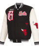 Gothic Chicago Bulls Varsity Wool/Leather Black and White Jacket