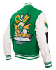 Green and White Norfolk State University Classic Rib Varsity Jacket Green and White Norfolk State University Classic Rib Varsity Jacket
