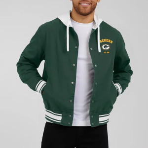 Green Bay Packers Green Cotton Hooded Jacket