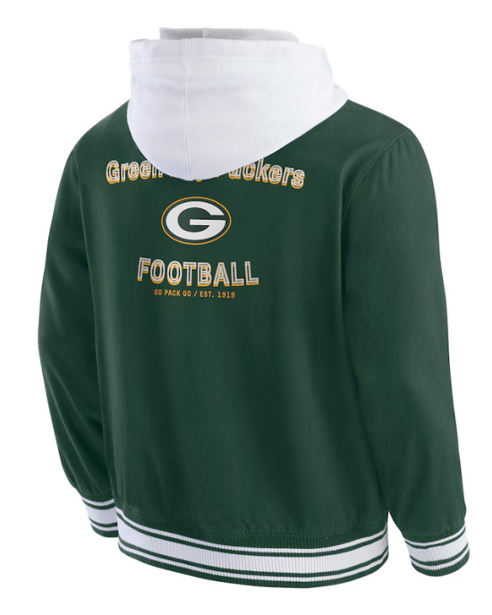 Green Bay Packers Green Cotton Hooded Jacket