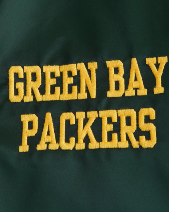Green Bay Packers Green Varsity Bomber Satin Jacket