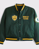 Green Bay Packers Green Varsity Bomber Satin Jacket