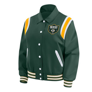 Green Bay Packers Lightweight Green Varsity Satin Jacket