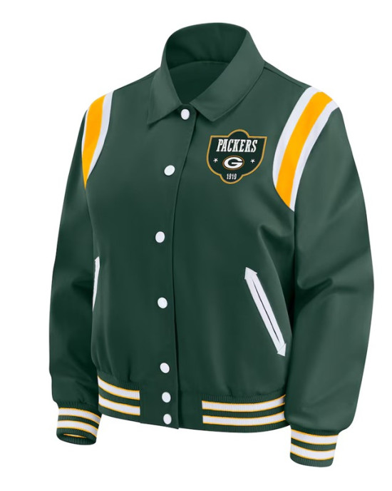 Green Bay Packers Lightweight Green Varsity Satin Jacket