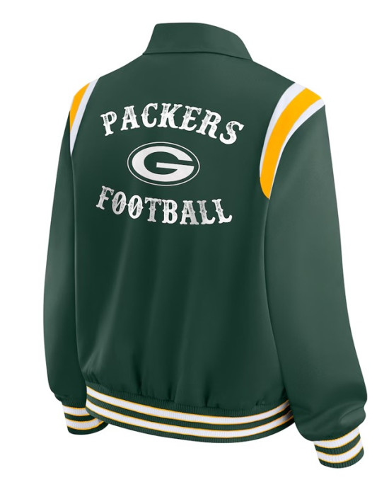 Green Bay Packers Lightweight Green Varsity Satin Jacket