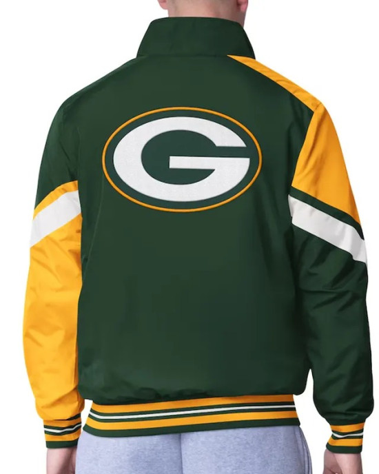 Green Bay Packers Strong Arm Green Full-Zip Jacket Green Bay Packers Strong Arm Green Full-Zip Jacket