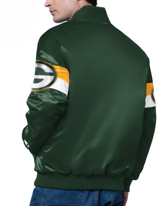 Green Bay Packers Triple Option Varsity Satin Jacket
