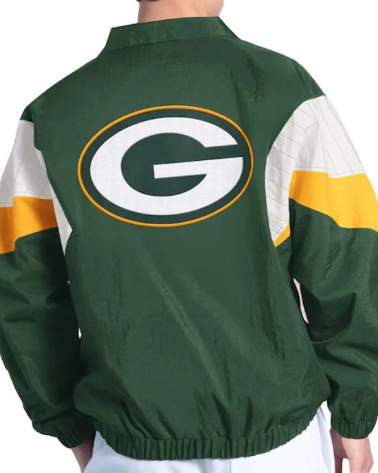 Green Bay Packers Yard Line Green Full-Zip Jacket Green Bay Packers Yard Line Green Full-Zip Jacket