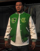 GTA 5 Franklin Adamim Green and White Varsity Jacket