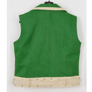 Guy Gardner Belted Green and White Leather Vest