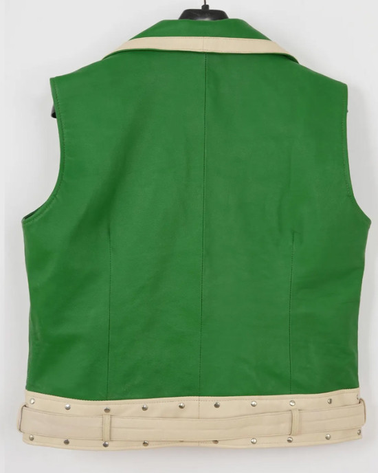 Guy Gardner Belted Green and White Leather Vest Guy Gardner Belted Green and White Leather Vest