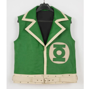 Guy Gardner Belted Green and White Leather Vest