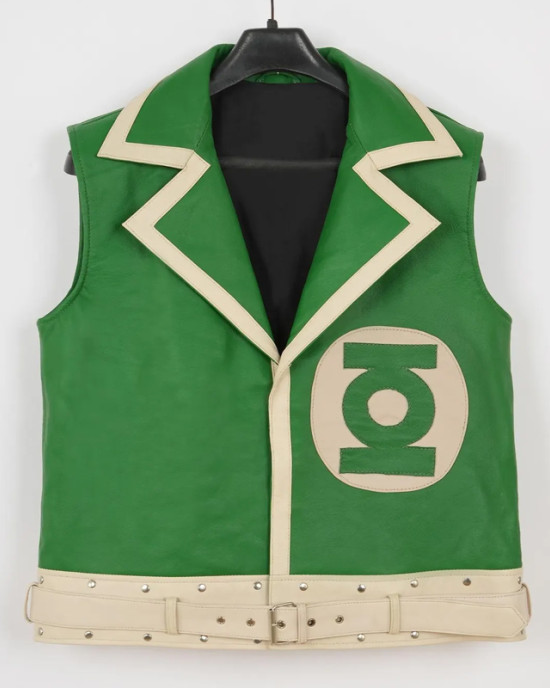 Guy Gardner Belted Green and White Leather Vest Guy Gardner Belted Green and White Leather Vest