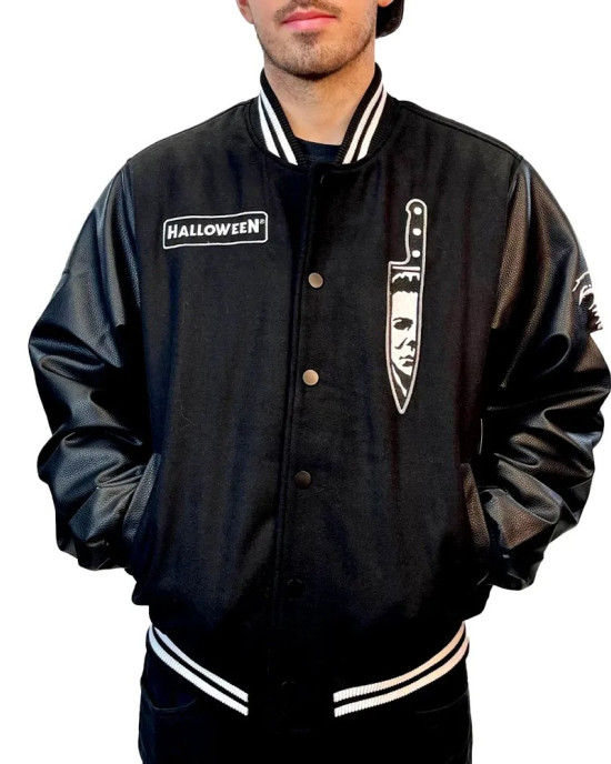 Halloween Michael Myers Black Varsity Jacket Halloween Michael Myers Black Varsity Jacket
