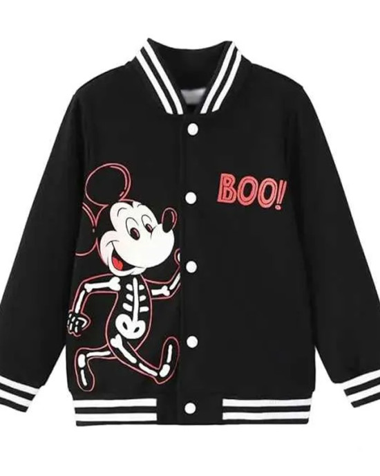 Halloween Mickey Mouse Skeleton Varsity Jacket