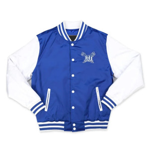 Hampton University Royal and White Baseball Jacket